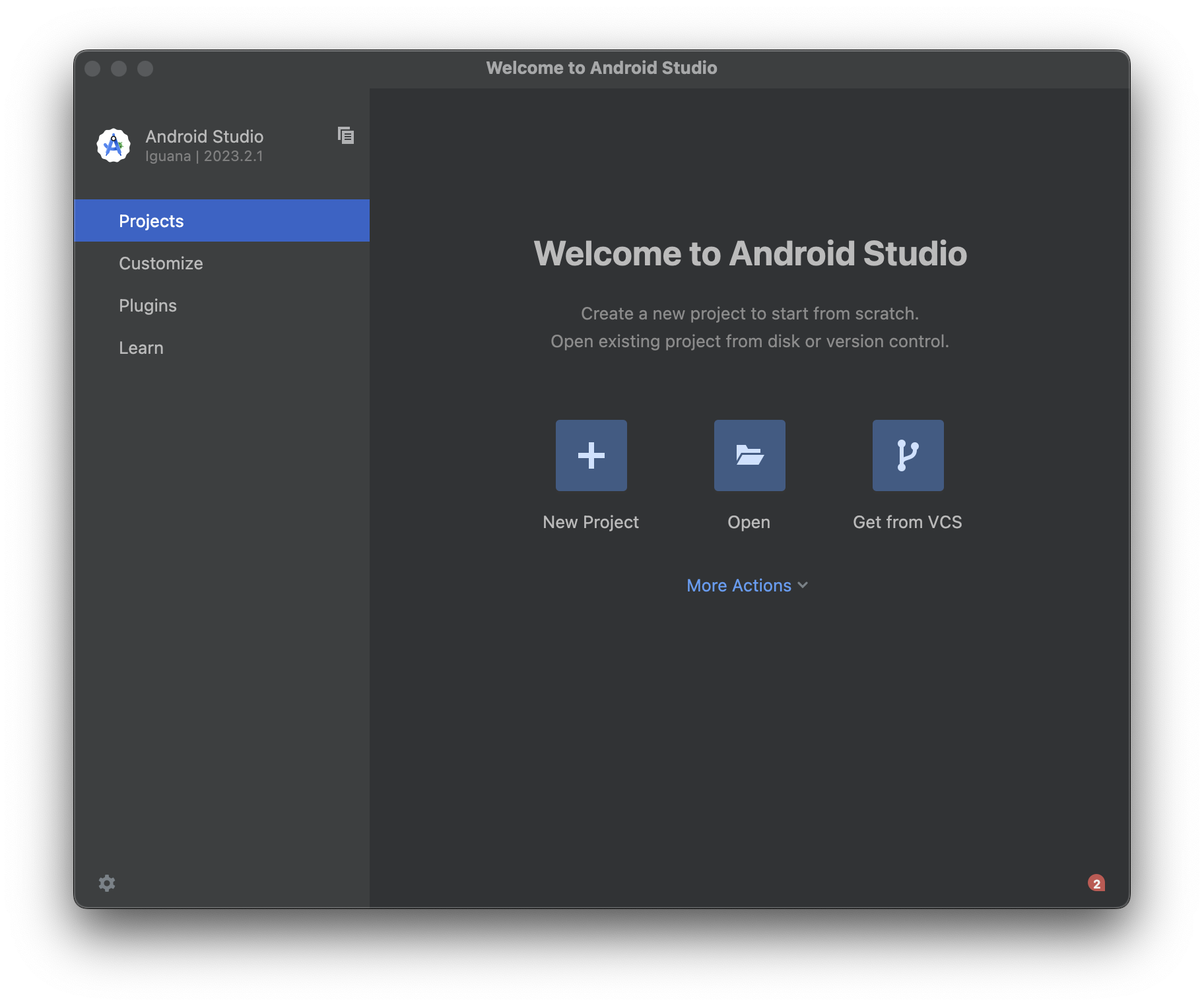 android studio first screen
