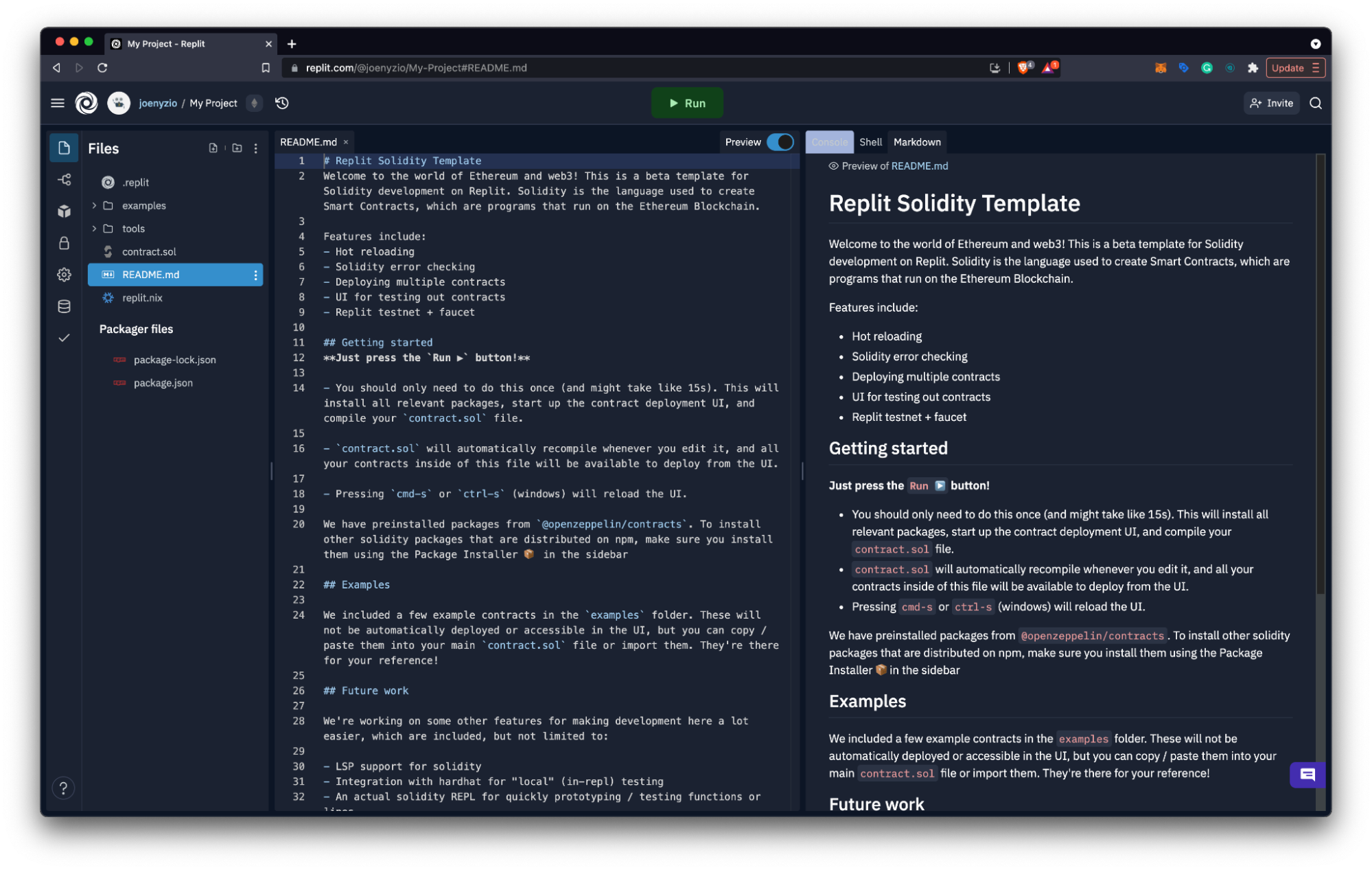 replit solidity template