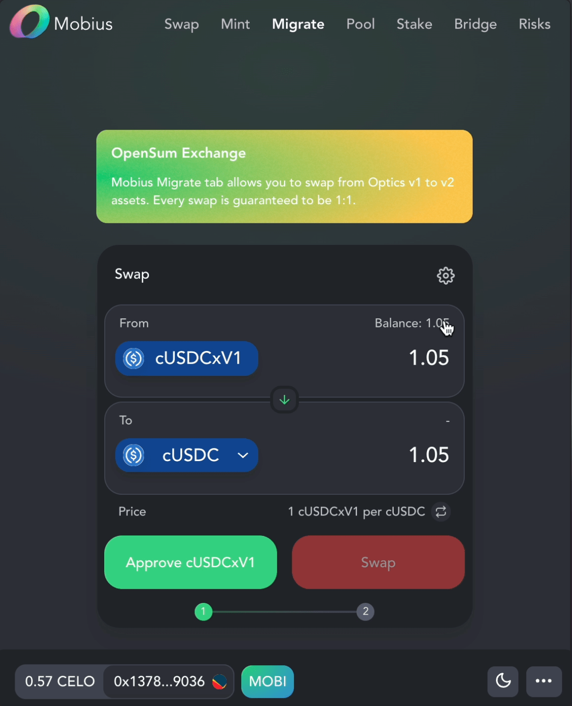 Input the amount to swap